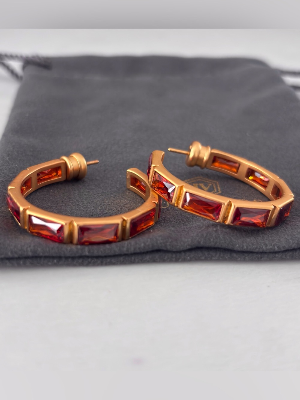 NWOT Julie Vos Baguette Hoop Earring
